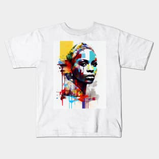 Abstract pop art style woman portrait Kids T-Shirt